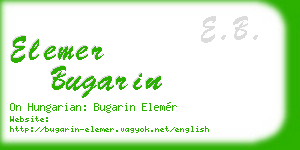 elemer bugarin business card